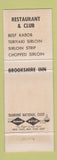 Matchbook Cover - Brookshire Inn Lubbock TX