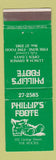 Matchbook Cover - Phillip's Foote Restaurant The Rocks Australia