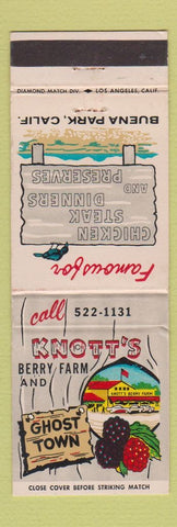 Matchbook Cover - Knott's Berry Farm Ghost Town Buena Park CA