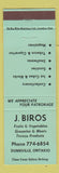 Matchbook Cover - J Biros Grocery Texaco oil gas Dunnville ON