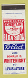 Matchbook Cover - Donald Whitenight Legislature Election