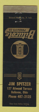 Matchbook Cover - Bitucote Products Jim Spitzer Bellevue OH WEAR