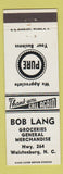 Matchbook Cover - Pure oil gas Bob Lang Walstonburg N