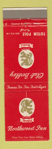 Matchbook Cover - Lund's Northwood Inn Totem Pole Berkley Royal Oak MI