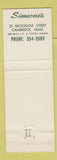 Matchbook Cover - Simeones Italian Restaurant Cambridge MA