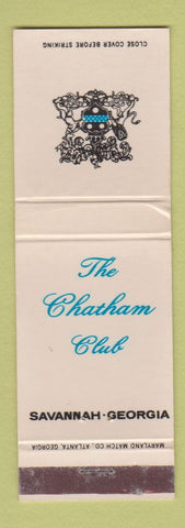 Matchbook Cover - The Chatham Club Savannah GA WEAR