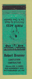 Matchbook Cover - Robert Brunner Sanitation Contractor Pittsburgh PA WEAR