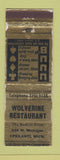 Matchbook Cover - Wolverine Restaurant Ypsilanti MI WORN