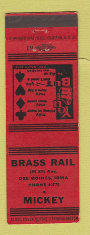 Matchbook Cover - Brass Rail Des Moines IA