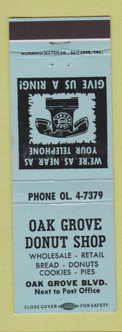 Matchbook Cover - Oak Grove Donut Shop