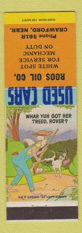 Matchbook Cover - Roos Oil Crawford NE gas hillbilly