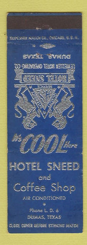 Matchbook Cover - Hotel Sneed Dumas TX WEAR
