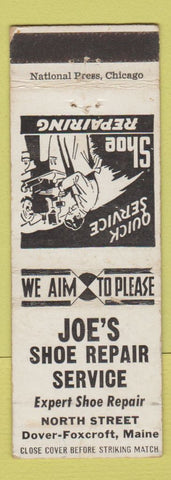 Matchbook Cover - Joe's Shoe Repair Service Dover Foxcroft ME WEAR