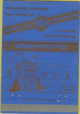 Matchbook Cover - American Society Tool Engineers 40 Strike