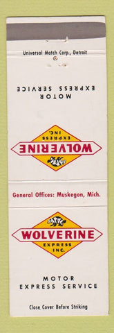 Matchbook Cover - Wolverine Express Trucking Muskegon MI