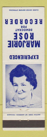 Matchbook Cover - Marjorie Rose Recorder Election