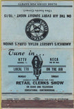 Matchbook Cover - Retail Clerks Union ABC Radio San Francisco? WEAR 40 Strike