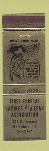 Matchbook Cover - First Federal Savings Loan Belvidere IL