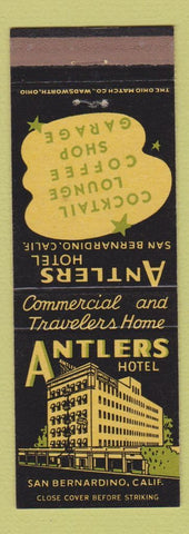 Matchbook Cover - Antlers Hotel San Bernardino CA