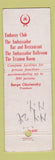 Matchbook Cover - Ambassador Hotel New York City