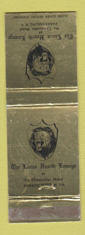 Matchbook Cover - Lions Hearth Lounge Parkersburg NY Chancellor Hotel WEAR