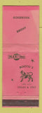Matchbook Cover - Martini Liquor Booth's Dry Gin Andre Negresco WORN France
