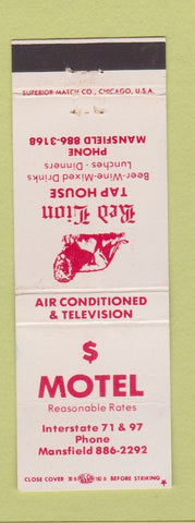 Matchbook Cover - Red Lion Tap House $ Motel Bellville OH