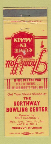 Matchbook Cover - Northway Bowling Center Muskegon MI WORN