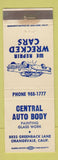 Matchbook Cover - Central Auto Body Orangevale CA WEAR
