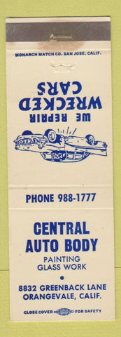 Matchbook Cover - Central Auto Body Orangevale CA WEAR