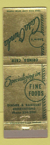 Matchbook Cover - Casa Orinda CA Restaurant