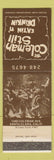 Matchbook Cover - Coleman Still Eatin n Drinkin Santa Clara CA