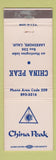 Matchbook Cover - China Peak Lakeshore CA