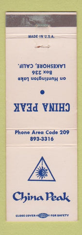 Matchbook Cover - China Peak Lakeshore CA