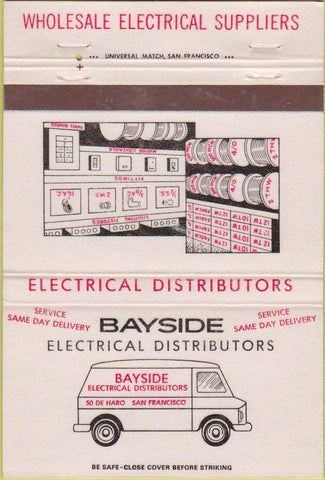 Matchbook Cover - Bayside Electrical Distributors San Francisco CA 40 Strike