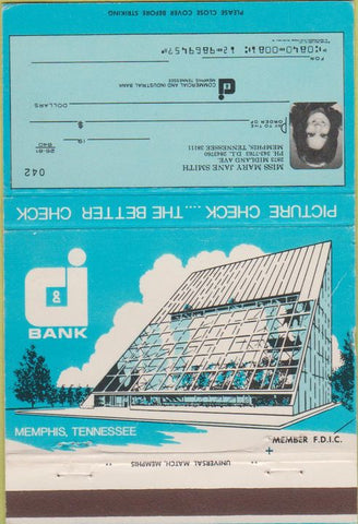 Matchbook Cover - Bank Picture Checks Memphis TN 40 Strike