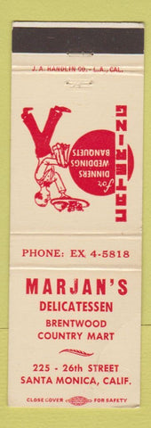 Matchbook Cover - Marjan's Deli Santa Monica CA WEAR