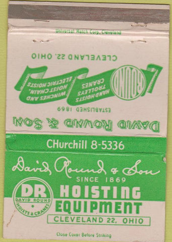 Matchbook Cover - Hoisting Equipment Cleveland OH 40 Strike