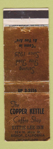 Matchbook Cover - Copper Kettle Coffee Shop Kittie Lee Inn Bishop CA WEAR
