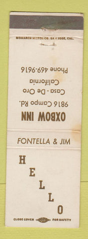 Matchbook Cover - Oxbow Inn Casa De Oro CA