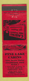 Matchbook Cover - Pine Lake Cabins Columbiana OH