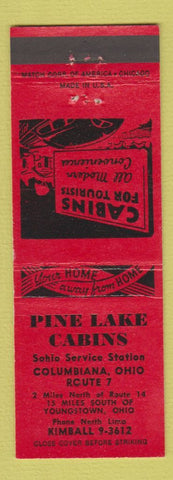 Matchbook Cover - Pine Lake Cabins Columbiana OH