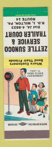 Matchbook Cover - Zettle Sunoco oil gas Milton PA Trailer Park