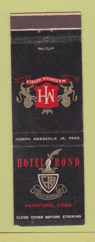 Matchbook Cover - Hotel Bond Hartford CT