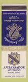 Matchbook Cover - Ambassador Motor Inn Decatur IL