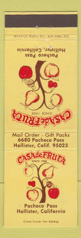 Matchbook Cover - Casa de Fruta Hollister CA