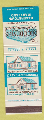 Matchbook Cover - Nicodemus National Bank Hagerstown MD