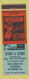 Matchbook Cover - Steiny & Steiny Beer Soda Distributor Pittsburgh PA