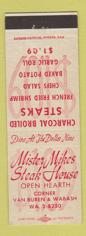 Matchbook Cover - Mister Mikes Steak House Chicago IL