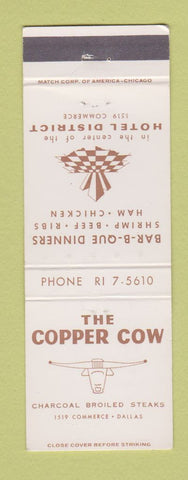 Matchbook Cover - Copper Cow BBQ Dallas TX